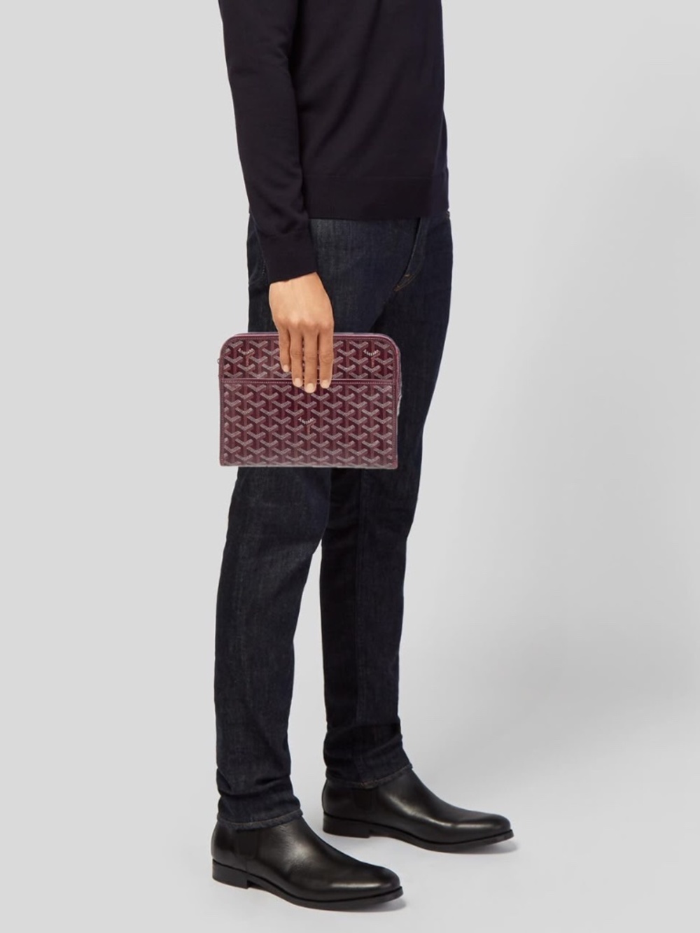 Authentic Goyard Goyardine Jouvence Toiletry Pouch MM Grey/Wine - Picture 14 of 14